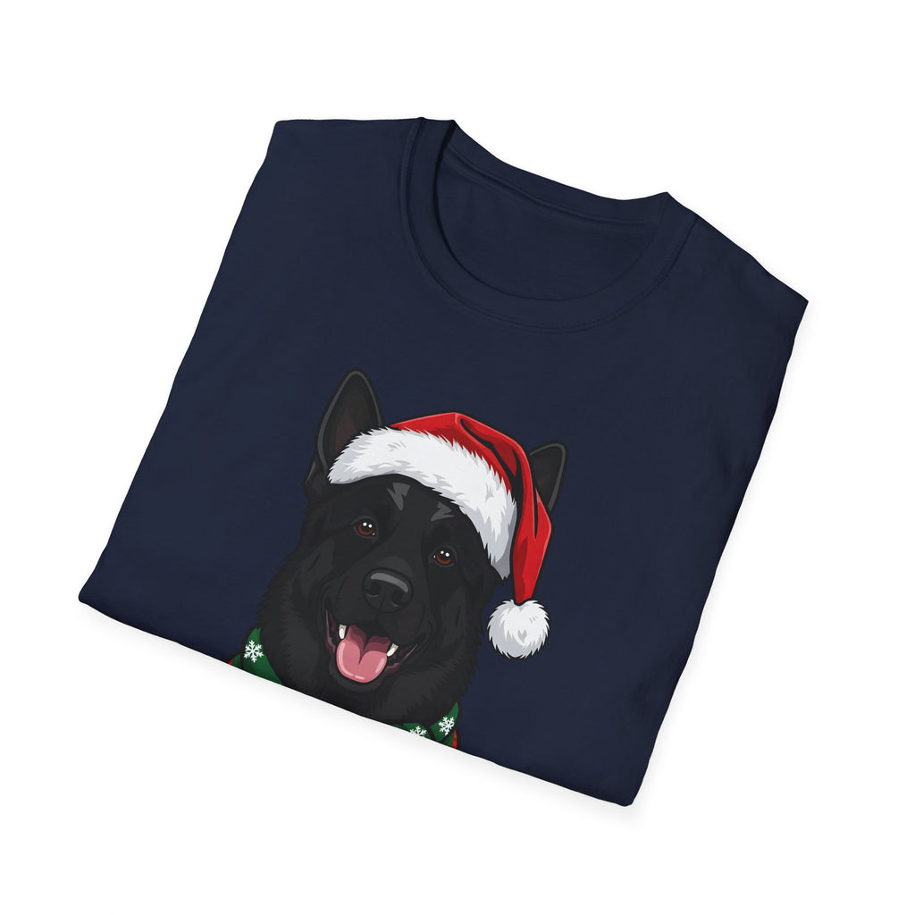 Merry Woofmas Black German Shepherd Christmas t-shirt, product photo 3