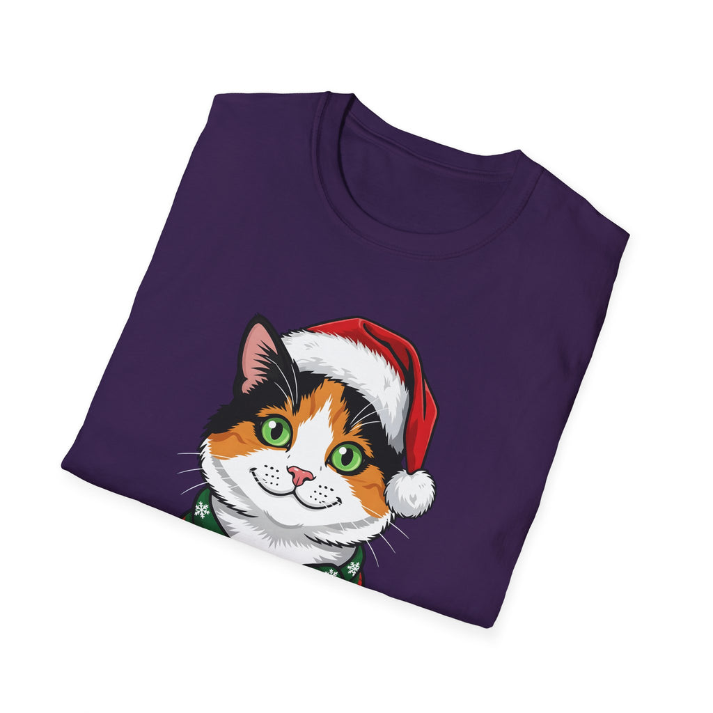 Merry Whiskers Calico Cat Christmas t-shirt, product photo 30