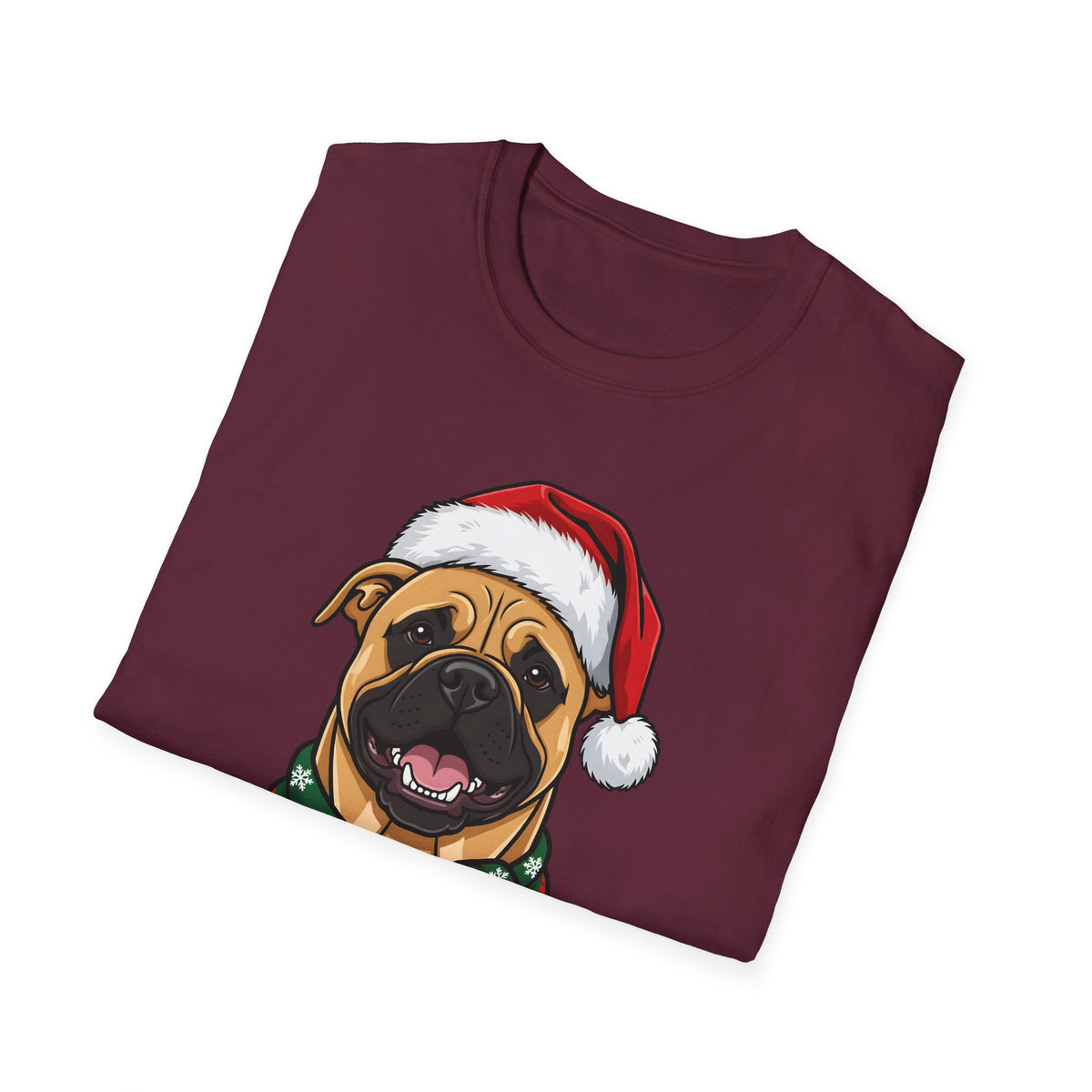 Merry Woofmas Bullmastiff Christmas t-shirt, product photo 15