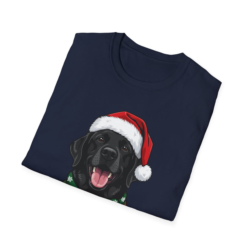 Merry Woofmas Black Labrador Christmas t-shirt, product photo 3