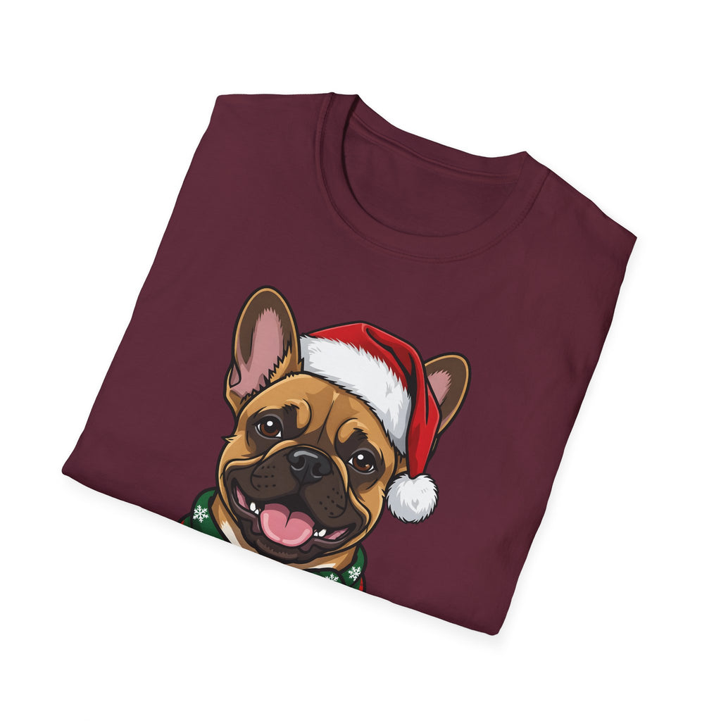 Merry Woofmas French Bulldog Christmas t-shirt, product photo 12