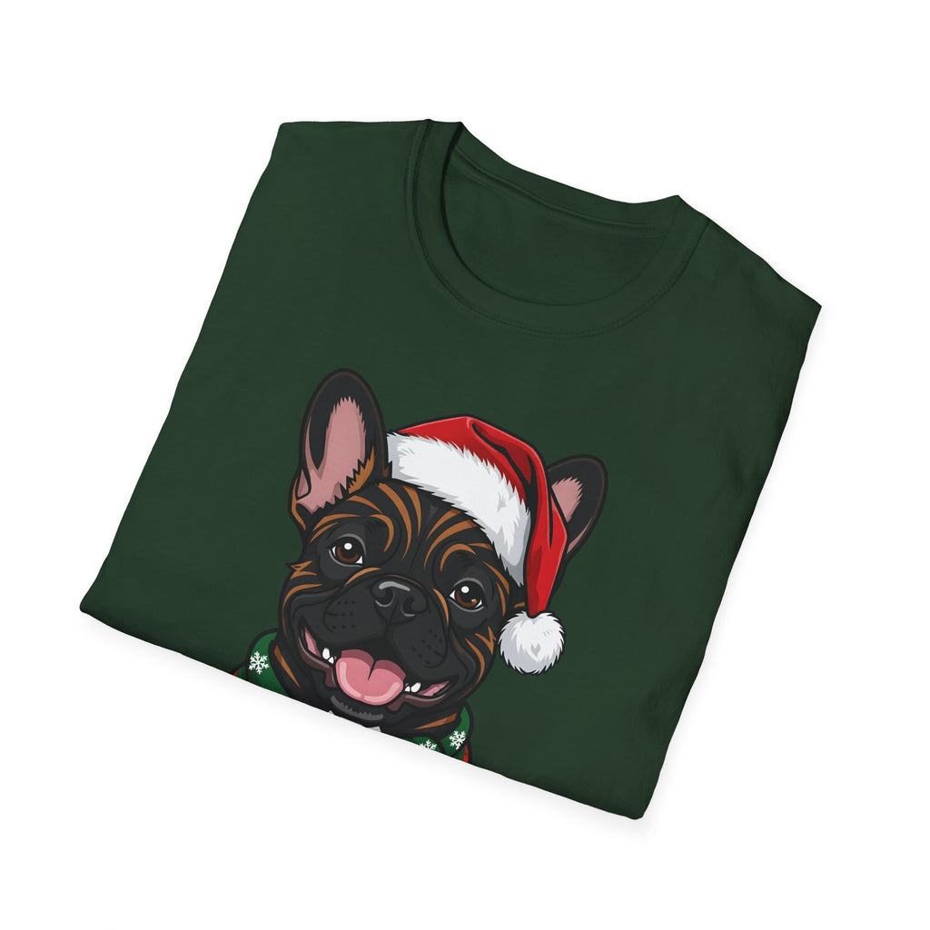 Merry Woofmas Brindle French Bulldog Christmas t-shirt, product photo 18