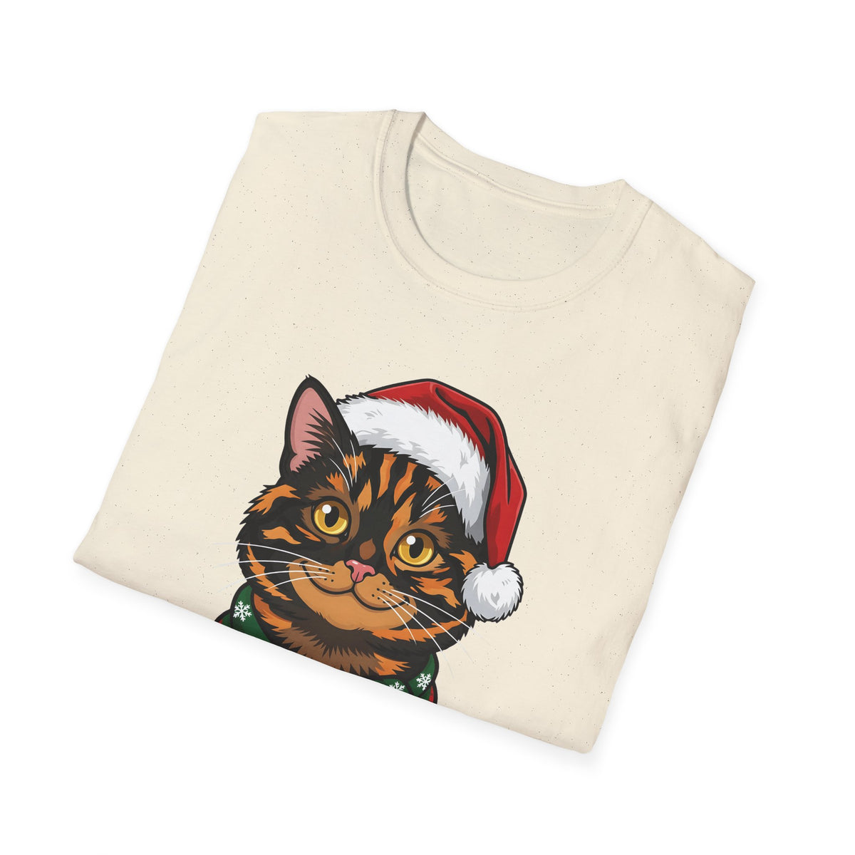 Merry Whiskers Tortoiseshell Cat Christmas t-shirt, product photo 18