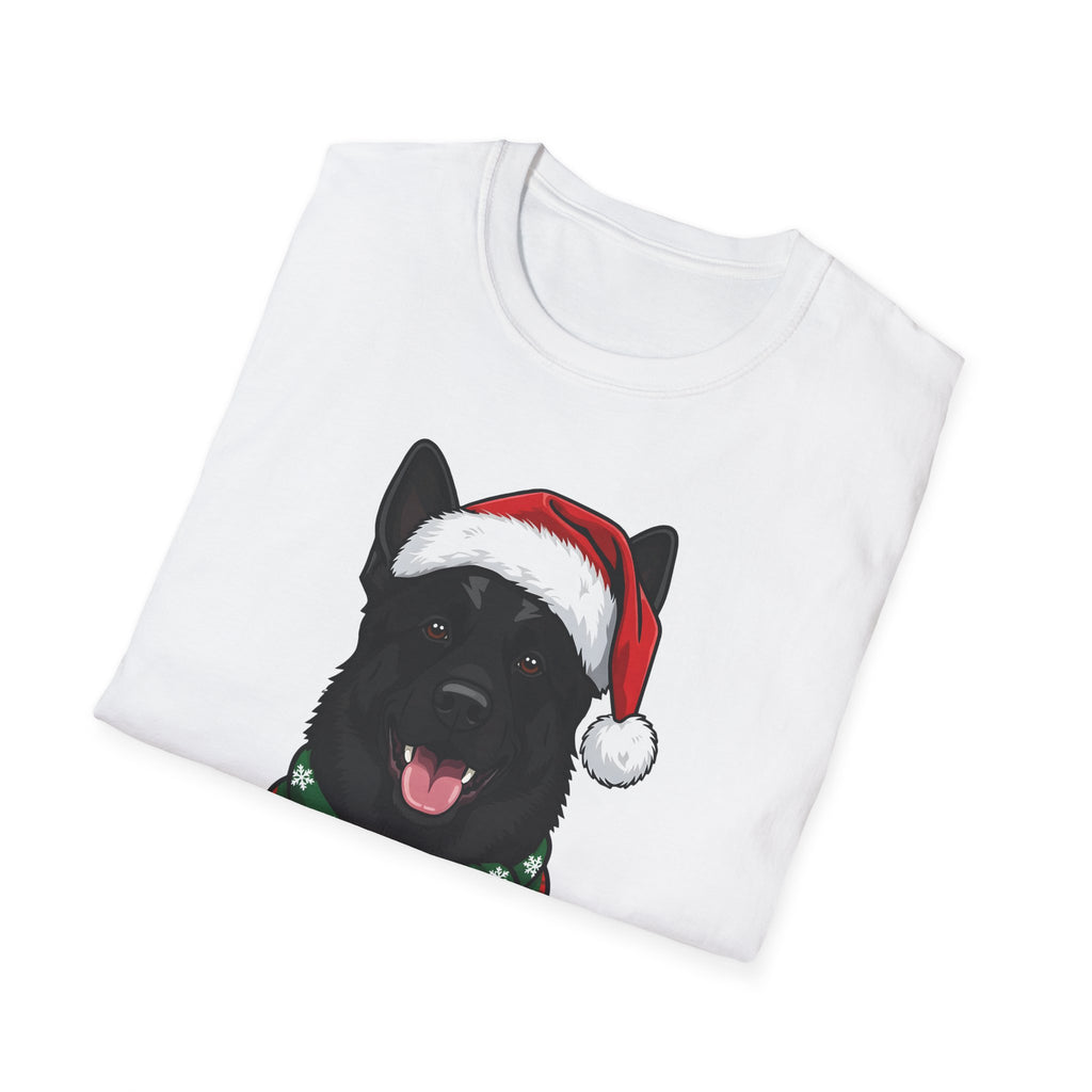 Merry Woofmas Black German Shepherd Christmas t-shirt, product photo 6