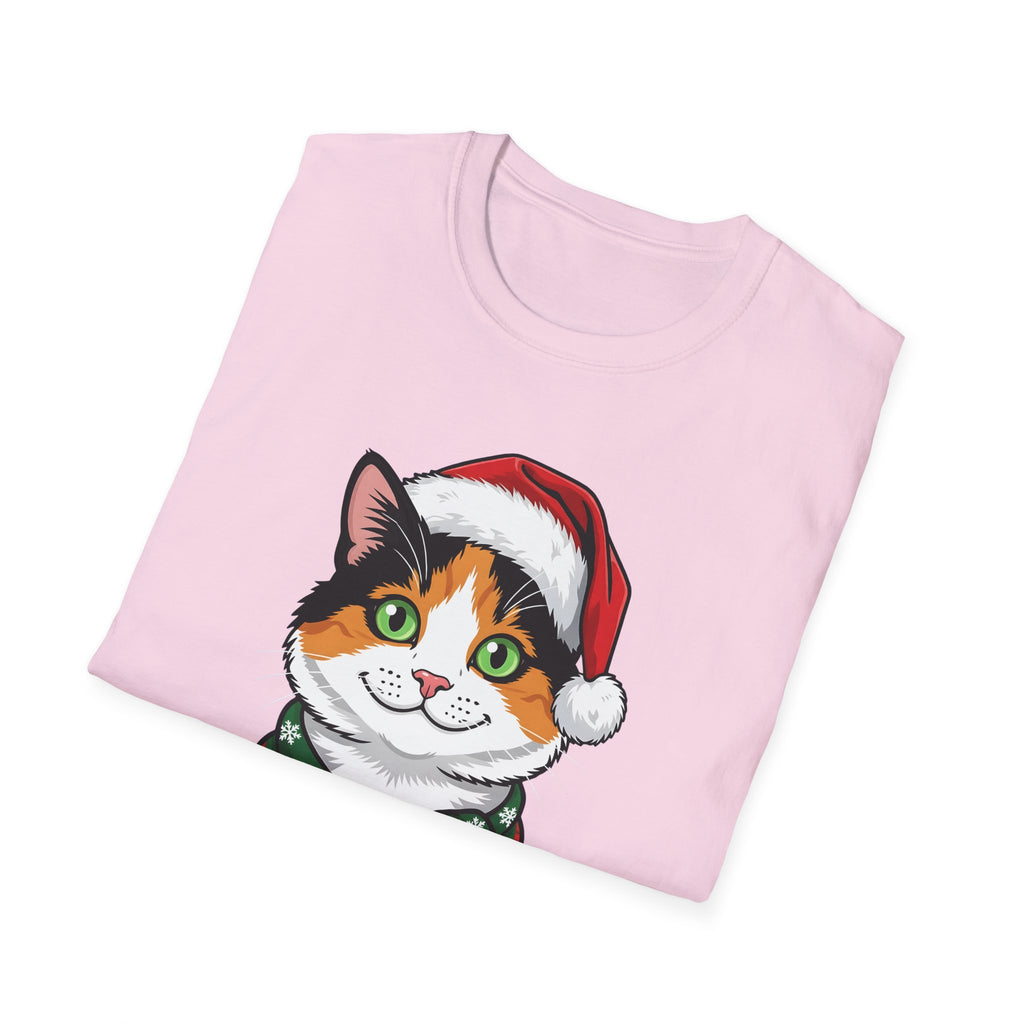 Merry Whiskers Calico Cat Christmas t-shirt, product photo 33