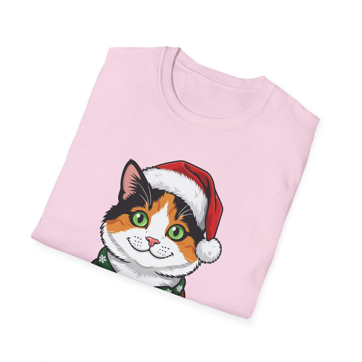 Merry Whiskers Calico Cat Christmas t-shirt, product photo 33