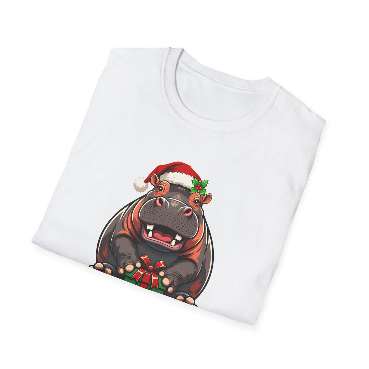 Merry Hippopotamus Christmas t-shirt, product photo 3