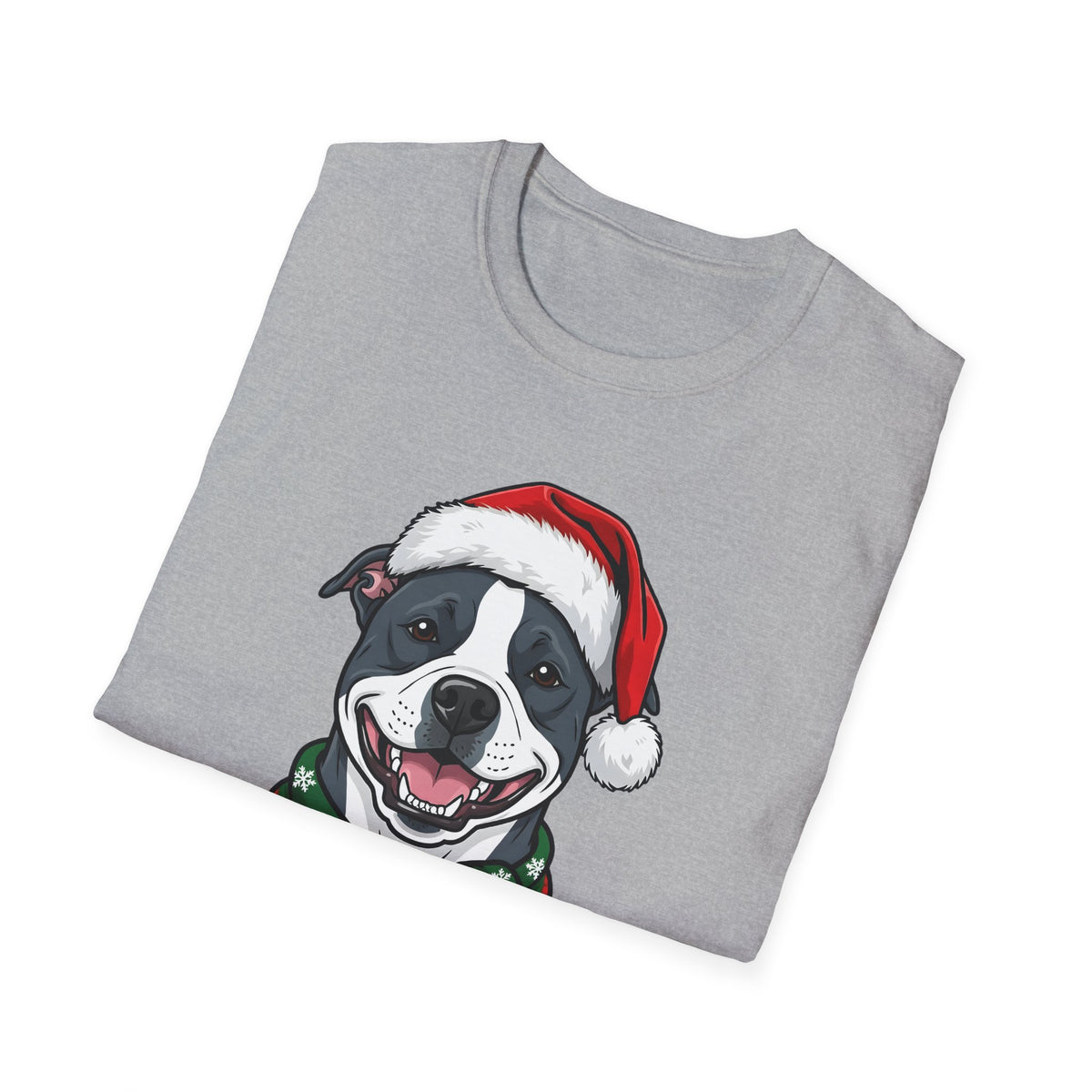 Merry Woofmas Blue Pit Bull Christmas t-shirt, product photo 12