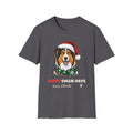 Happy Collie-Days Rough Collie Christmas t-shirt in Charcoal, front view