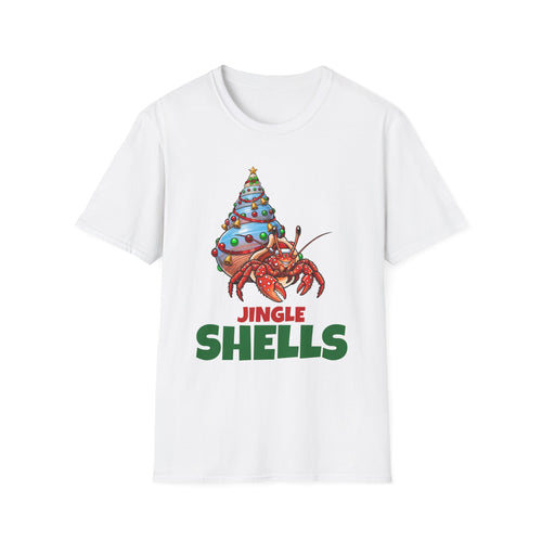Jingle Shells Christmas t-shirt in White, front view