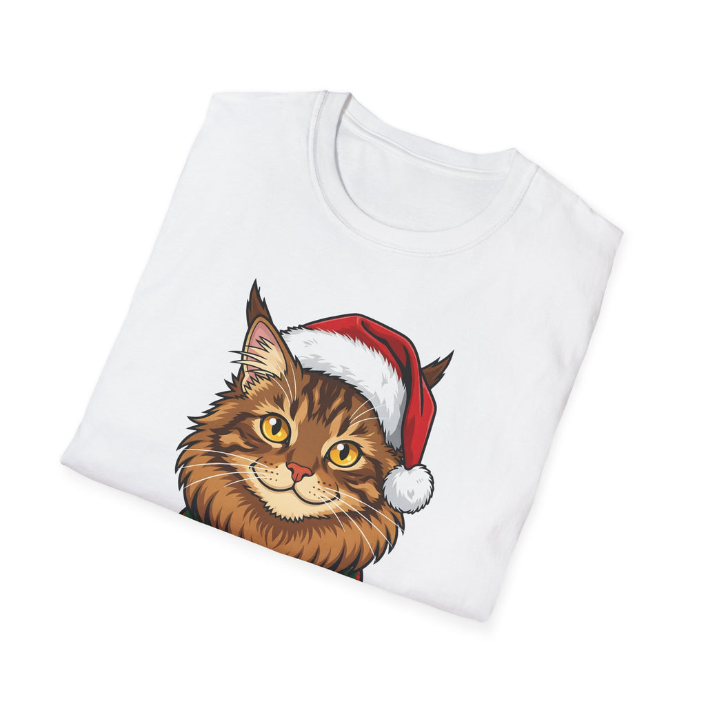 Merry Whiskers Maine Coon Cat Christmas t-shirt, product photo 9