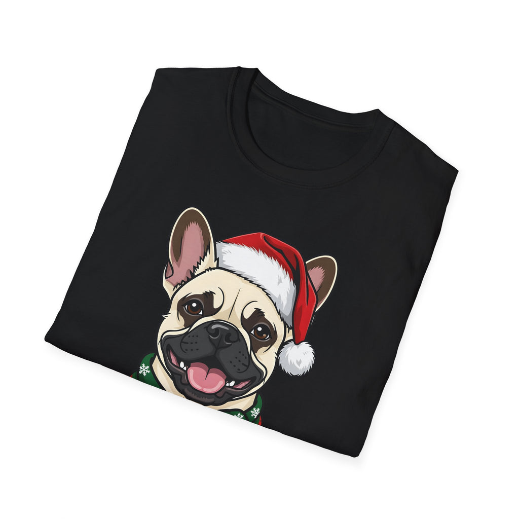 Merry Woofmas Cream French Bulldog Christmas t-shirt, product photo 3