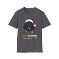 Merry Woofmas Cavapoo Christmas t-shirt in Charcoal, front view