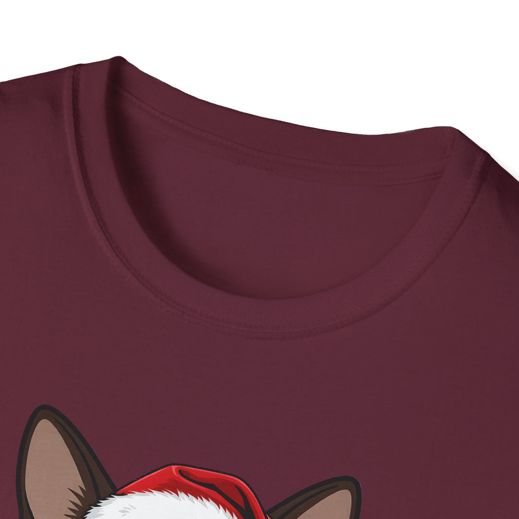 Merry Whiskers Siamese Cat Christmas t-shirt, product photo 14