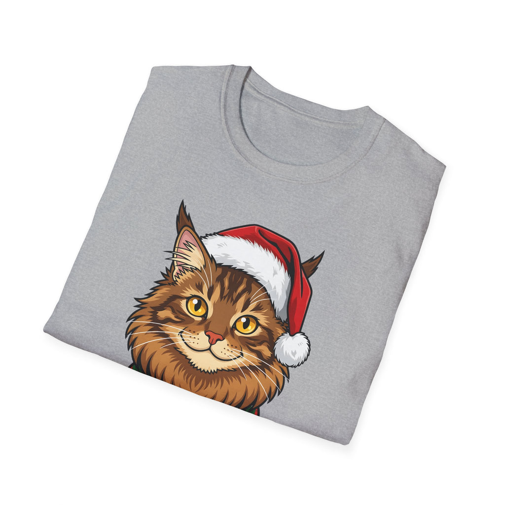 Merry Whiskers Maine Coon Cat Christmas t-shirt, product photo 12