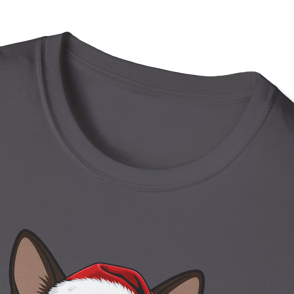 Merry Whiskers Siamese Cat Christmas t-shirt, product photo 26