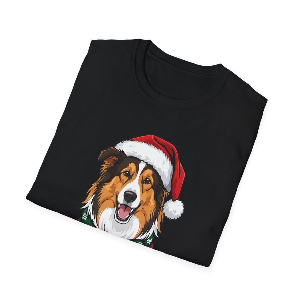 Happy Collie-Days Rough Collie Christmas t-shirt, product photo 3