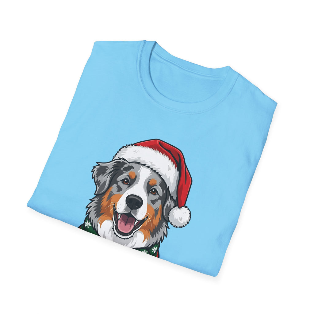 Merry Woofmas Blue Merle Australian Shepherd Christmas t-shirt, product photo 24