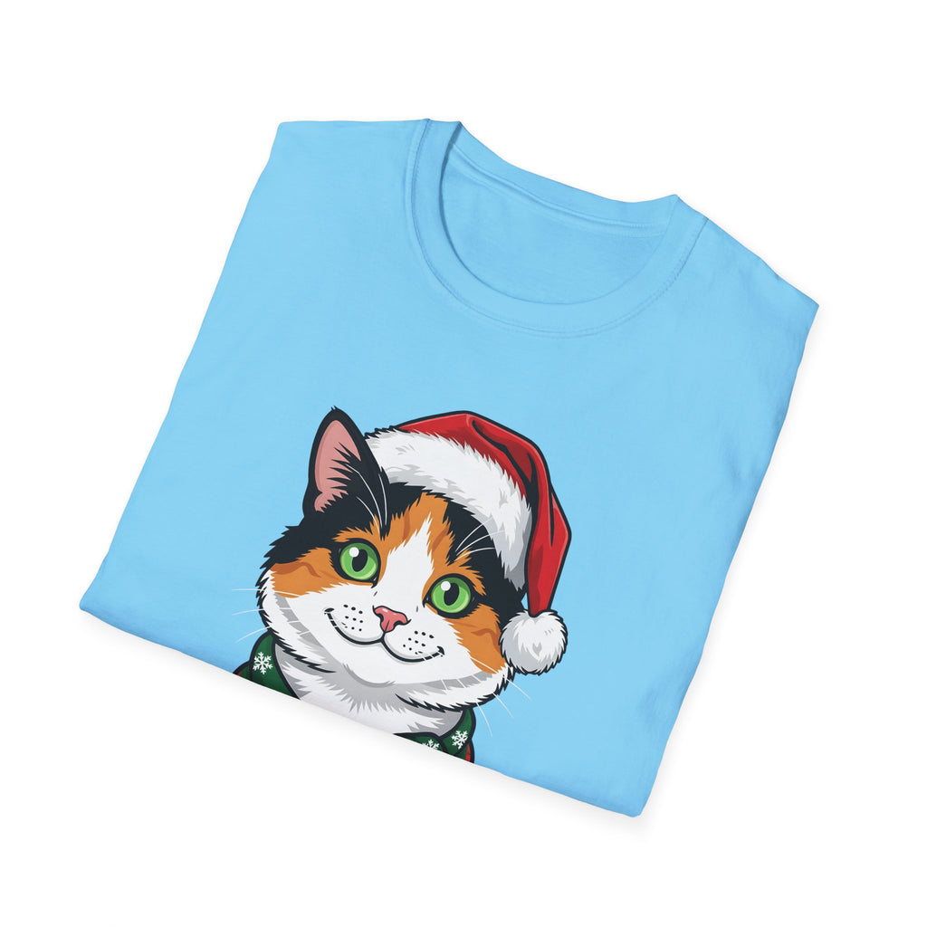 Merry Whiskers Calico Cat Christmas t-shirt, product photo 24