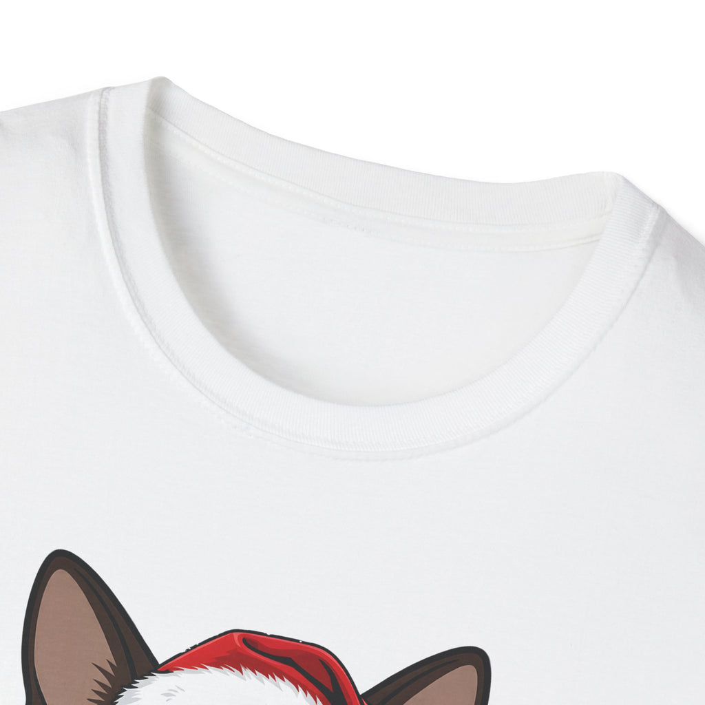 Merry Whiskers Siamese Cat Christmas t-shirt, product photo 8