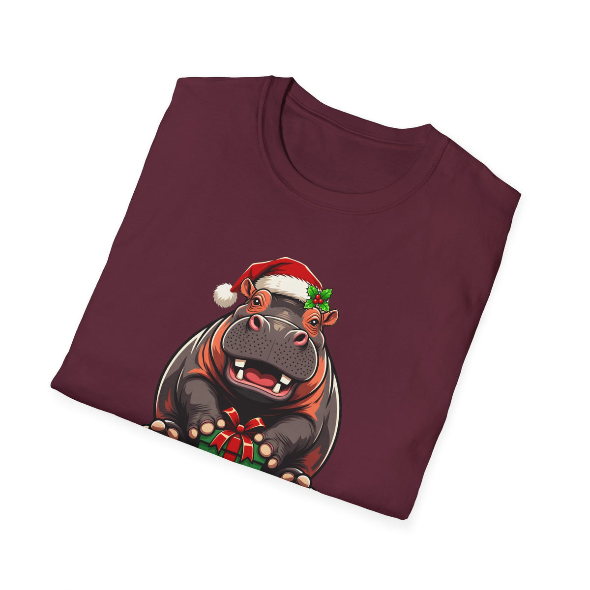 Merry Hippopotamus Christmas t-shirt, product photo 15