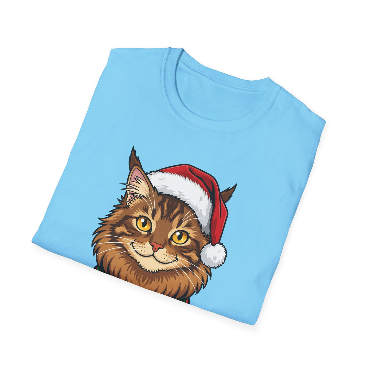 Merry Whiskers Maine Coon Cat Christmas t-shirt, product photo 24
