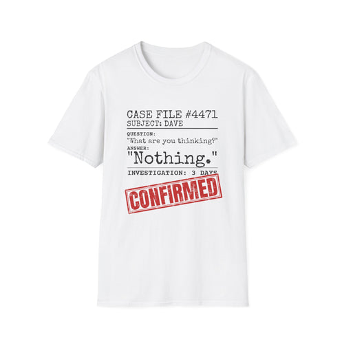 Case File Dad Joke t-shirt in White, front view