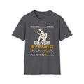 Delivery In Progress t-shirt in Charcoal, front view
