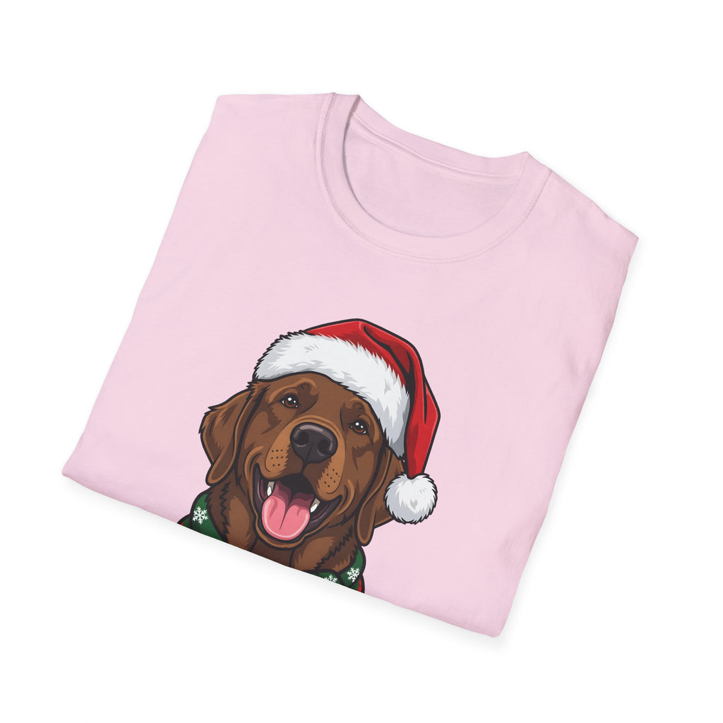 Merry Woofmas Chocolate Labrador Christmas t-shirt, product photo 33