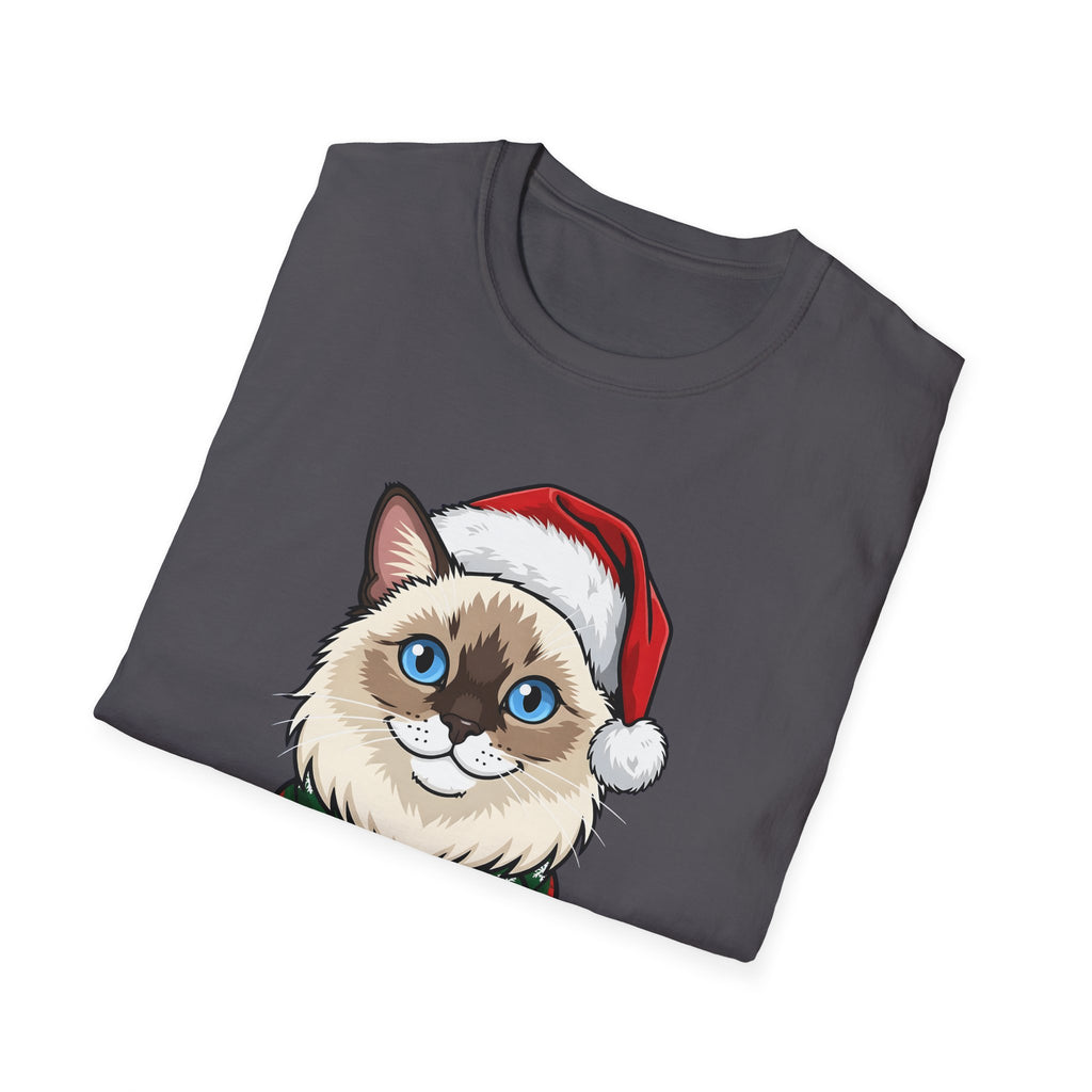 Merry Whiskers Ragdoll Cat Christmas t-shirt, product photo 27