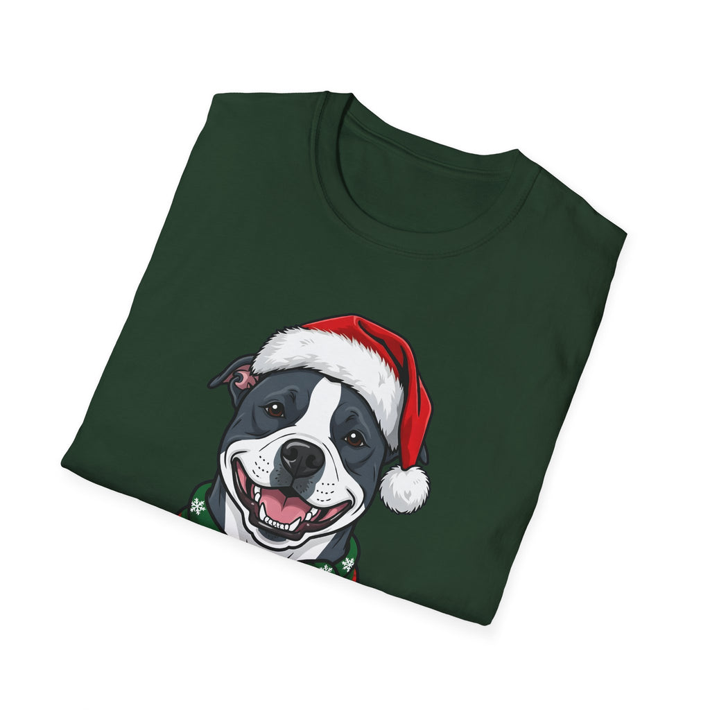 Merry Woofmas Blue Pit Bull Christmas t-shirt, product photo 21
